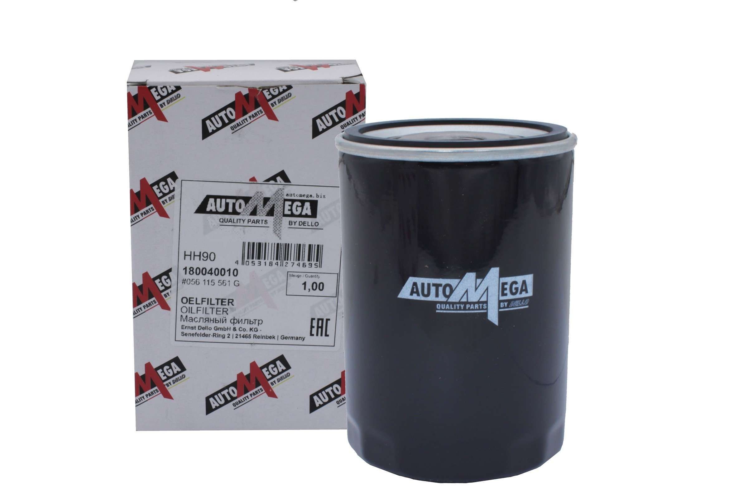 AUTOMEGA Filtro olio 180040010 180040010 costo Filtro olio Volkswagen TRANSPORTER AUTOMEGA