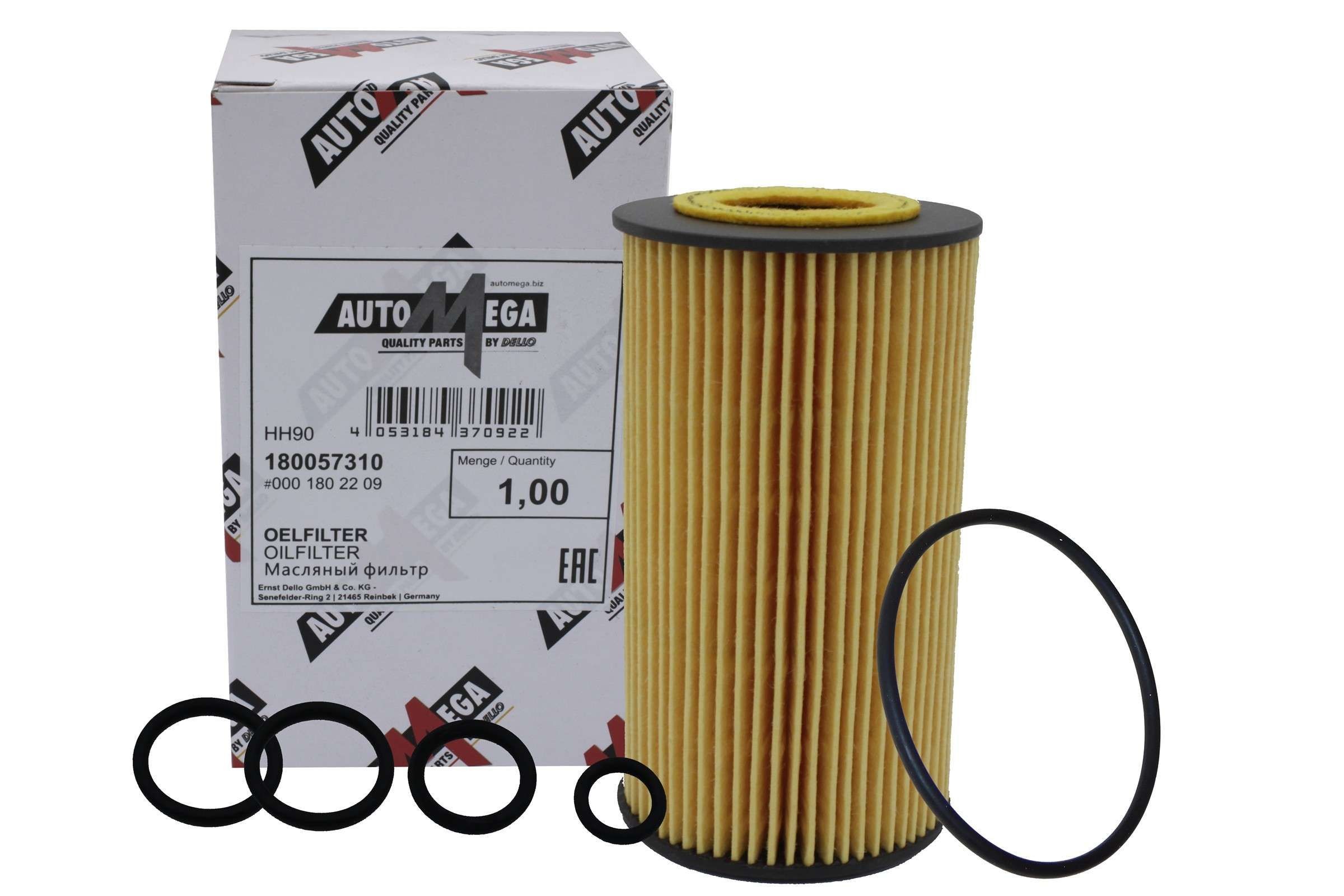 AUTOMEGA Oljefilter 180057310 Oljefilter AUTOMEGA Fiat SIENA 180057310
