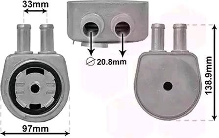 VAN WEZEL Moottoriöljyn jäähdytin 18013708 18013708 VAN WEZEL Öljynjäähdytin LAND ROVER 110/127