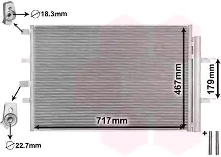 VAN WEZEL Kondensor, klimatanläggning 18015703 Byta AC-kondensor FORD Transit Mk7 Flak / Chassi (V363) kostnad VAN WEZEL 18015703