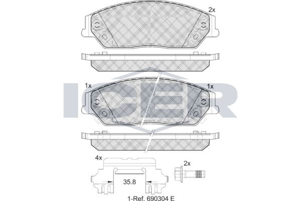 ICER Piduriklotsid 182077 182077 Piduriklotsid ICER TOYOTA AURIS