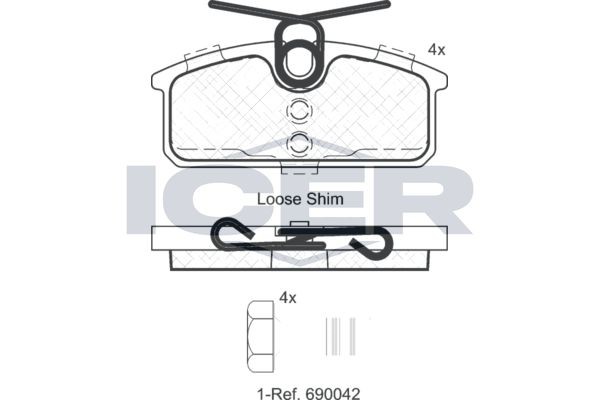 ICER Pastilhas de travão 182084 182084 Pastilhas de travão ICER RENAULT CLIO