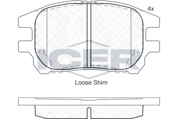 ICER Piduriklotsid 182107 Piduriklotsid ICER Toyota AURIS 182107