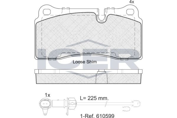 ICER Pastilhas de travão 182121-203 Jogo de pastilhas de travão ICER Audi A7 182121-203
