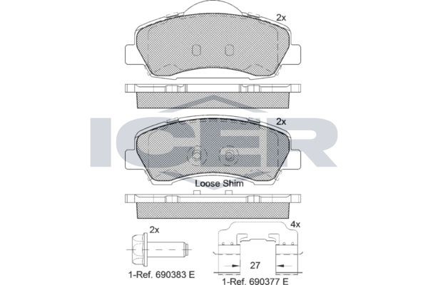ICER Pastilhas de travão 182131-067 182131-067 ICER Pastilhas Peugeot baratos