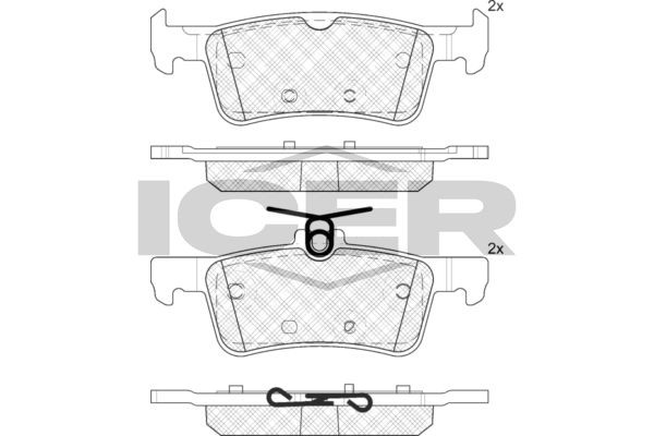 ICER Plaquettes de frein 182174-208 Peugeot 306 Plaquettes de frein ICER 182174-208