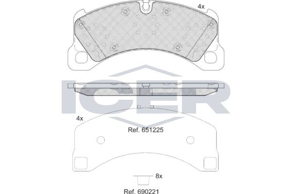 ICER Kit pastiglie freni 182206 182206 costo Pastiglie dei freni ICER PORSCHE BOXSTER