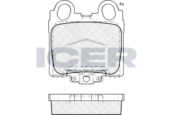ICER Piduriklotsid 182208 Klotsid ICER Toyota AURIS 182208