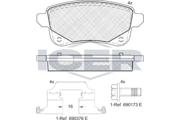 ICER Bromsbelägg 182222 182222 ICER belägg NISSAN PRIMERA