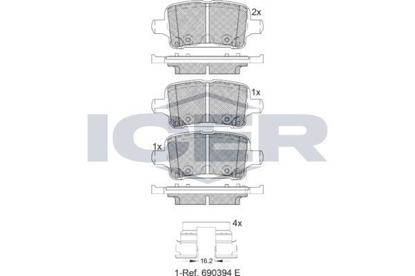 ICER Bremseklodser 182257 Bremseklods ICER OMEGA 182257 billig