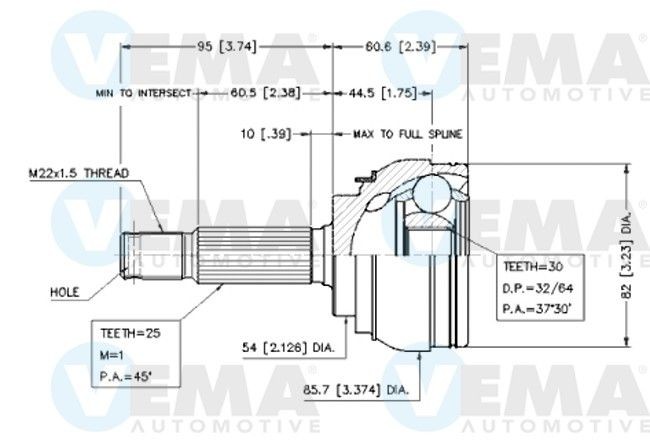 VEMA Gelenksatz, Antriebswelle 18697 Gelenksatz Antriebswelle VEMA COLT 18697 günstig