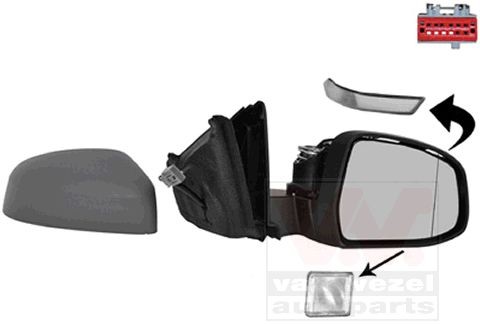 VAN WEZEL Sidespejl 1882818 VAN WEZEL 1882818 Sidespejl