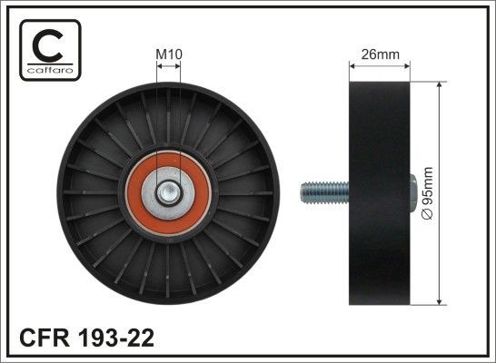 CAFFARO Τροχαλία παρέκκλισης, ιμάντας poly-V 193-22 193-22 Τροχαλία αδρανείας ιμάντα poly v MG MG 6 CAFFARO