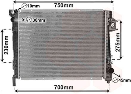 VAN WEZEL Radiator, motorkjøling 20012702 VAN WEZEL 20012702 Radiator Lotus EUROPA originale