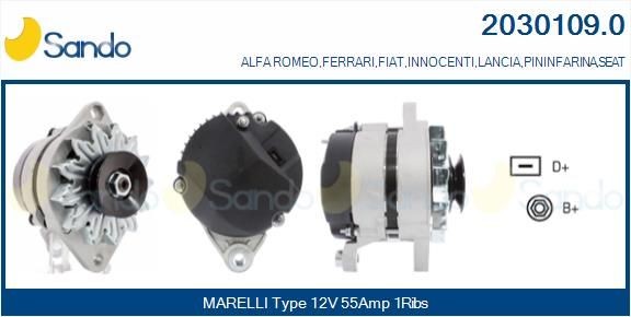 Dynamo / Alternator SANDO 2030109.0 SANDO 2030109.0: Wisselstroomdynamo Ferrari 550 / 575M Maranello 2000