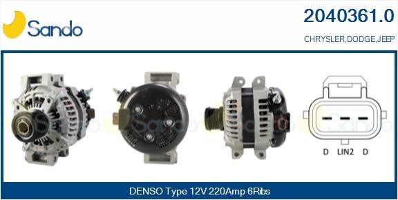SANDO Dynamo / Alternator 2040361.0 Alternator SANDO JEEP 2040361.0