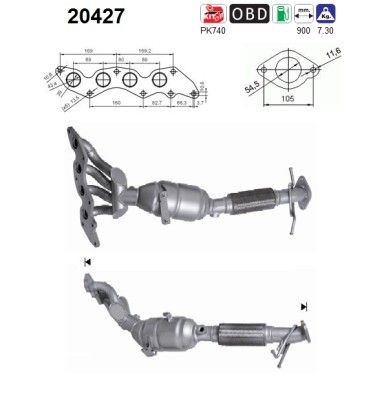 AS Καταλύτης 20427 AS 20427 Καταλύτες Škoda FELICIA φθηνά