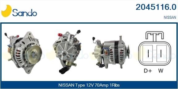 SANDO Alternatore 2045116.0 2045116.0 Alternatore SANDO NISSAN 200 SX costo