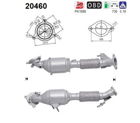 AS Katalysator 20460 AS 20460 Autokatalysator Ford Focus 3 Station Wagon originele prijs