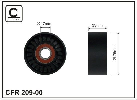 CAFFARO Styrrulle, drivrem 209-00 209-00 CAFFARO löprulle Hyundai VELOSTER