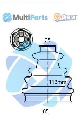 ODM-MULTIPARTS Drivaksel Manchetsæt 21-990408 21-990408 Drivaksel manchet VW BORA ODM-MULTIPARTS