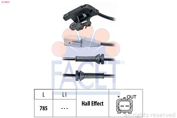 FACET ABS-Sensor 21.0031 21.0031 ABS Sensor FACET SAAB 9-7X
