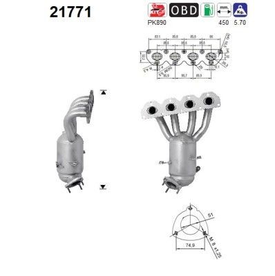 Catalytic converter AS 21771 AS 21771 2011 FIAT CROMA catalytic converter replacement