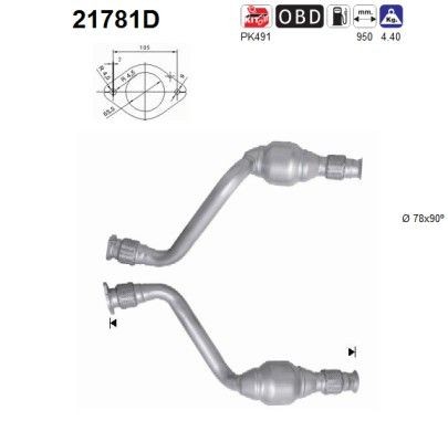 Catalyseur AS 21781D AS 21781D: Catalyseur Opel MOVANO 2013