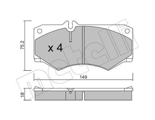METELLI Piduriklotsid 22-0014-0 METELLI 22-0014-0 Piduriklotsid MERCEDES-BENZ T2/LN1 Van / kombi 510 (667.061, 667.062) 95 hj 1994