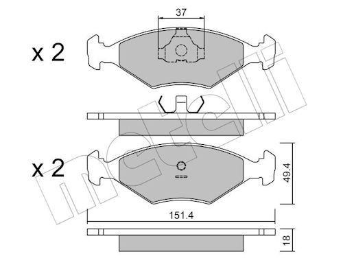 METELLI Plaquettes de frein 22-0057-2 METELLI 22-0057-2 Plaquettes de frein Fiorino II Pick-up (146) prix