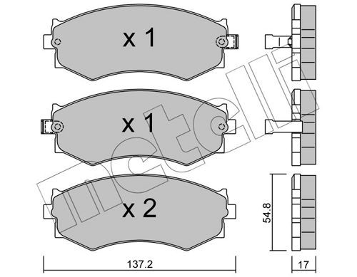 METELLI Τακάκια φρένων 22-0087-0 METELLI 22-0087-0 Τακάκια φρένων SUZUKI Carry Pick-up 1.0 (DA21T) 45 PS 1987
