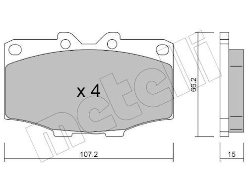 METELLI Brzdové doštičky/platničky 22-0109-0 METELLI 22-0109-0 Brzdové doštičky/platničky TOYOTA Land Cruiser 40 Pick-up (J40) 4.2 (FJ45_P) 121 KS 1977