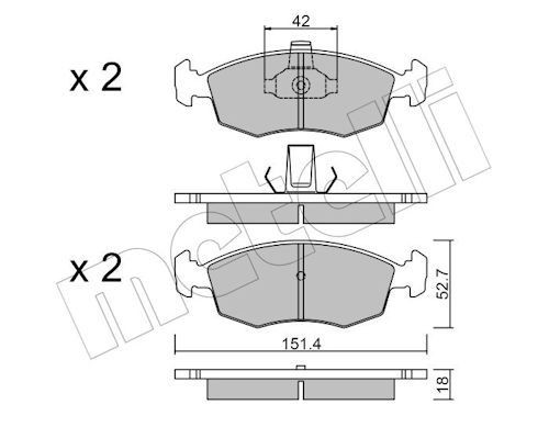 METELLI Τακάκια φρένων 22-0274-3 METELLI 22-0274-3 Τακάκια φρένων FIAT Palio I Weekend (178) 1.4 83 PS 2007