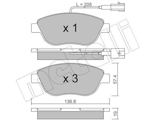 METELLI Plaquettes de frein 22-0322-0 22-0322-0 METELLI Jeu de plaquettes de frein Opel pas cher