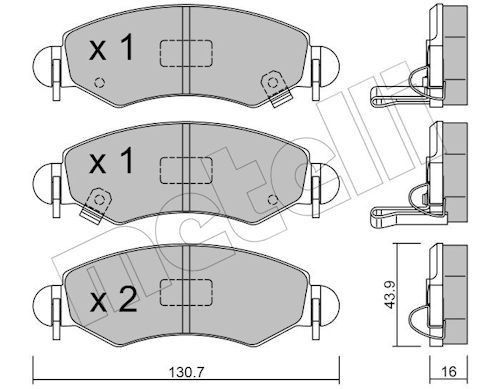 METELLI Kit pastiglie freni 22-0339-1 METELLI 22-0339-1 Kit pastiglie freni VAUXHALL Agila Mk1 (A) (H00) 1.2 16V 75 CV 2004