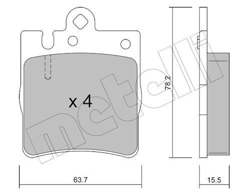 METELLI Kit pastiglie freni 22-0344-0 22-0344-0 costo Pastiglie dei freni MERCEDES-BENZ CLA METELLI