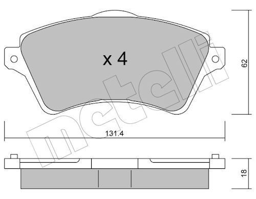 METELLI Bremseklosser 22-0349-0 Bremsekloss METELLI Land Rover DISCOVERY 22-0349-0