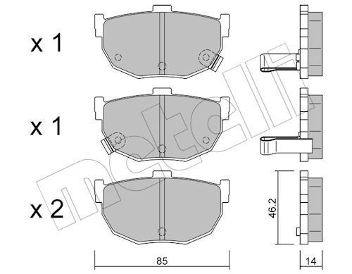 METELLI Bromsbelägg 22-0362-0 Byta Bromsbelägg sport KIA Cerato Sedan kostnad METELLI 22-0362-0
