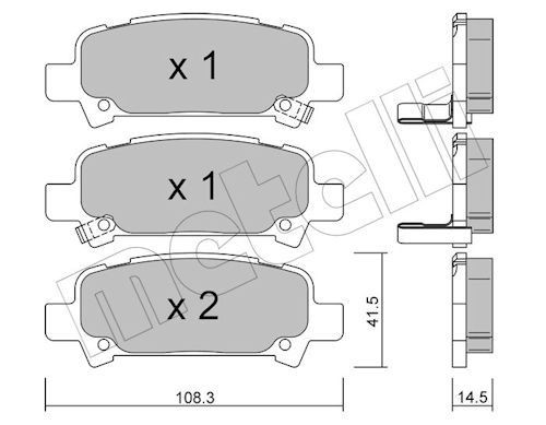 Remblokken METELLI 22-0414-0 METELLI 22-0414-0 Remblokkenset voor schijfrem SUBARU OUTBACK 1999