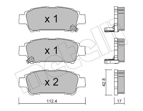 METELLI Bremseklodser 22-0428-0 22-0428-0 Bremseklodser TOYOTA AYGO METELLI
