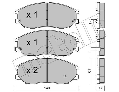 METELLI Bromsbelägg 22-0461-0 HONDA Accord I Sedan (SJ, SY) Bromsbelägg METELLI 22-0461-0