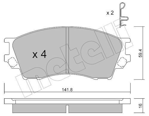 METELLI Kit pastiglie freni 22-0473-0 METELLI 22-0473-0 Kit pastiglie freni MAZDA Serie B Pick-up (UF) 2.5 D 4WD (UFY0) 77 CV 1998
