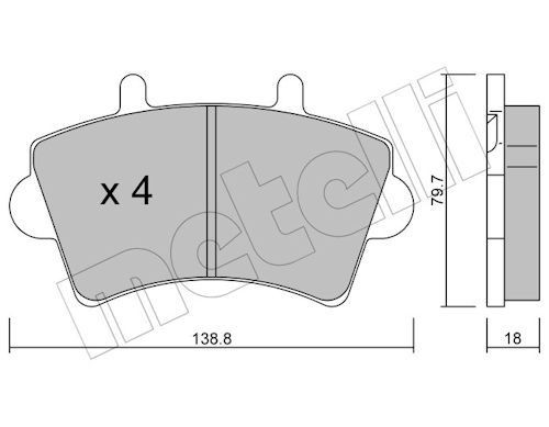 METELLI Bremseklodser 22-0545-0 METELLI 22-0545-0 Sports bremseklodser RENAULT Master Pro Ladvogn / Chassis (HH__, UH__) billig