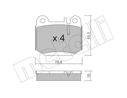 METELLI Bromsbelägg 22-0564-0 22-0564-0 METELLI bromsbeläggsats Mercedes C-klass