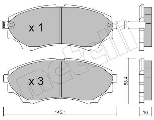 Bromsbelägg METELLI 22-0610-0 METELLI 22-0610-0 Bromsklossar keramiska Mazda B-serie 2008