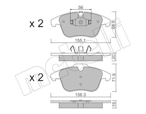 METELLI Bromsbelägg 22-0675-0 22-0675-0 METELLI bromsbeläggsats Volvo XC 90