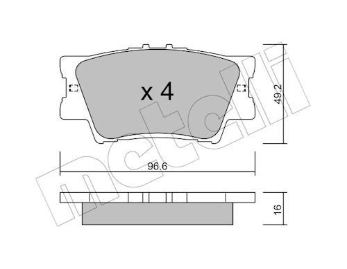 METELLI Remblokken 22-0749-0 METELLI 22-0749-0 Race-remblokken Toyota Camry XV40 prijs