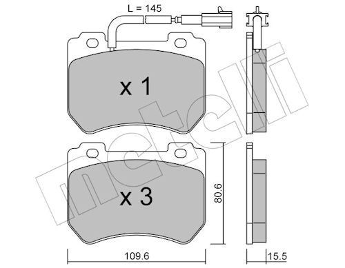 METELLI Τακάκια φρένων 22-0848-0 Τακάκια φρένων METELLI ALFA ROMEO 22-0848-0
