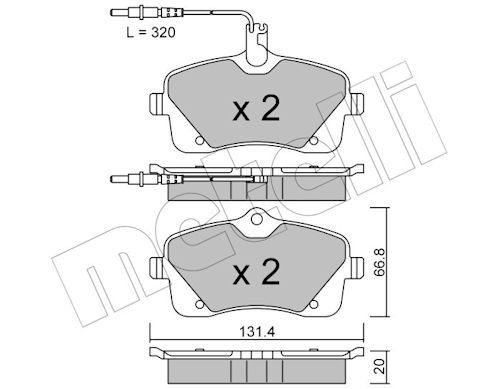 METELLI Bremseklodser 22-0853-0 22-0853-0 Bremseklodser PEUGEOT 208 METELLI