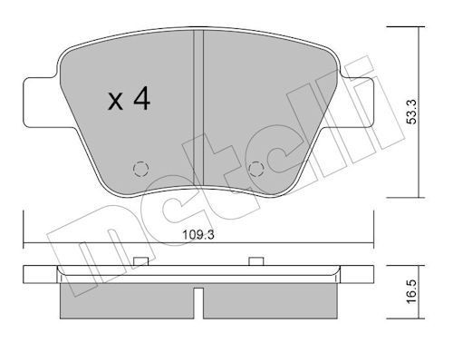 METELLI Remblokken 22-0889-0 Volkswagen JETTA Remblokkenset METELLI 22-0889-0